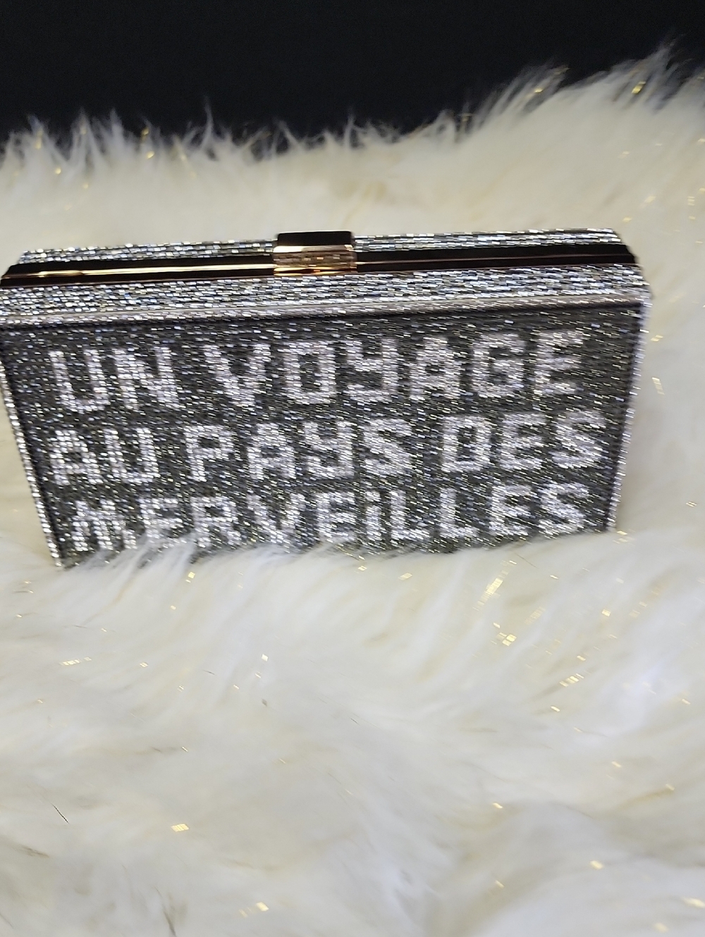Silver and Rose Gold Crystal 'Un Voyage Au Pays Des Merveilles' Evening Clutch